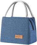 Lunch Bags Cooler Tote for Women Men Kids, MH MOIHSING Portable Insulated Thermal Lunch Tote Bag, Leakproof Lunch Box Canvas Cold Food Container for Office Work School Picnic, Travel Lunchbox -Blue