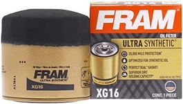 FRAM Ultra Synthetic Automotive Replacement Oil Filter, Designed for Synthetic Oil Changes Lasting up to 20k Miles, XG16 with SureGrip (Pack of 1)