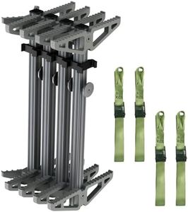 Climbing Sticks, Non-Slip Tree Step Tree Climbing Sticks for Hunting, Lightweight Aluminum Hunting Climbing Steps 17'', with Climbing Straps, Climbing Stick for Tree Stand-4 Pack
