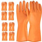 Evozena Heavy Duty Hand Gloves, Gloves for Washing Utensils, Rubber Gloves for cleaning, Gardening Gloves, Dish Washing Gloves, Kitchen Gloves for Dishwashing, Industrial Gloves Orange (L, 2 Pairs)