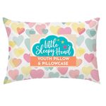 Little Sleepy Head Youth Pillow with Pillowcase 16x22, Soft Jumbo Toddler Pillow, Kids Pillow & Hypoallergenic Pillow Case - Best Kids Pillows for Sleeping, Perfect Kids Travel Pillow (Hearts)