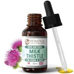 Petastical Milk Thistle for Dogs, Liver Support for Cats, Dog Silymarin Antioxidant, Liquid Drops, No Nasty Chemicals, Made in UK (30ml)