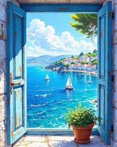 ZRIZQ Landscape Paint by Numbers Kit for Adults Beginner,Scenery,16x20