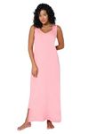 INTIMACY LINGERIE Full-Length Cotton Night Slip for women Sleeveless Maxi Nighty for women Comfortable Everyday Wear for women Non-Adjustable Broad Strap, Pair with Nightgowns and Nighties Pink