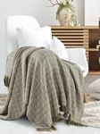 SASHAA WORLD Soft Herringbone Throw Blanket | Used Both Indoor and Outdoor |Blanket for Living Room, Sofa, Bed & Chair | Green Throw Blanket| Pack of 1, 180 x130 cm