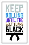 Damdekoli Keep Rolling Jiu Jitsu Poster, 11 x 17 Inches, Wall Art Brazilian Belt Colors, Motivational Martial Arts, BJJ, Minimalist