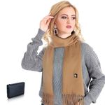 Heated Scarf for Women,Men Rechargeable Heating Scarf for Neck with Battery, Intelligent Winter Gift (Camel)