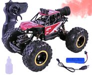 Toyshine 1:16 Scale 2.4Ghz Rechargeable Remote Control 4WD Alloy Off Road All Terrain Rock Crawler Fast Racing Toy Car inbuilt with Booster Spray Function and Long Battery Life for Kids Adults - Red