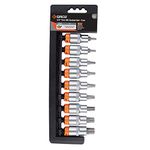 GROZ 9 pcs Torx Bit Socket Set with Ultra-Premium Finish| Ideal for loosening & tightening of fasteners| Durable| Non-Slip Grip| Conforms to ISO 3315|Drive Size: 1/2" | KIT/BIT-SKT/TX/1-2/9/UG