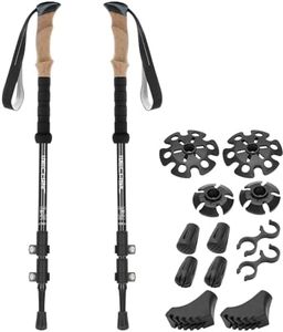 Oumuik Bâtons de randonnée, de marche, bâtons de randonnée Leki - 110-135 cm - Pliable et réglable - Télescopique - Pour homme et femme