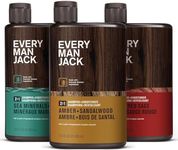 Every Man Jack Men's 2-in-1 Daily Shampoo + Conditioner Variety Pack - Includes 3 Outdoor Inspired Scents Scents - Amber + Sandalwood, Cedar + Red Sage, Sea Minerals + Citron, 13.5 oz (3 Pack)