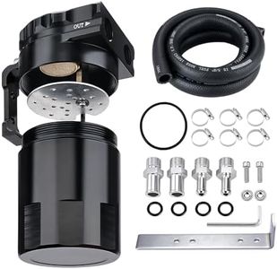 EVIL ENERGY Oil Catch Can, 300ML Universal Baffled Catch Can Kit with 5FT 5/8 Inch Hose, Aluminum Air Oil Separator Upgraded Internal Filter