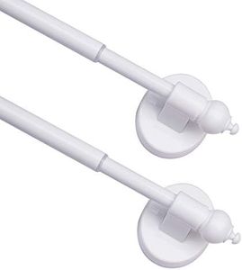 Magnetic Curtain Rods for Metal Doors，Multi-Use Adjustable Appliance for Windows Iron Steel Places，9-16 Inch，White，2 Pack