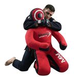 Shelly MMA Dummy Judo Grappling Dummy Punching Bag Brazilian BJJ JIU Jitsu Sitting Position Wrestling Martial Arts Boxing Karate Training Dummy - Canvas - UNFILLED (Red - Canvas, 47")