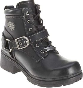 HARLEY-DAVIDSON FOOTWEAR Women's Tegan Ankle Boot ,Black,8 M US