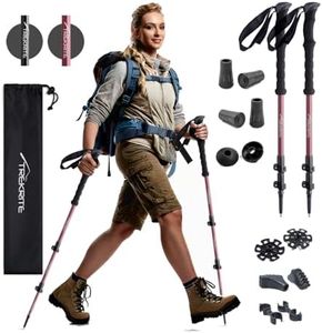 Trekrite Telescopic Walking Poles, 2 Pack Lightweight Hiking Poles with Accessories, Adjustable Trekking Sticks for Men & Women - Made with Aircraft Grade Aluminium from a UK Based Company