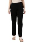 GO COLORS Women Black Mid Rise Regular Fit Cotton Kurti Pant