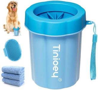 Dog Paw Cleaner for Medium Dogs (with 3 Absorbent Towels), Dog Paw Washer, Muddy Paw Cleaner, Pet Foot Cleaner (Medium, Blue)