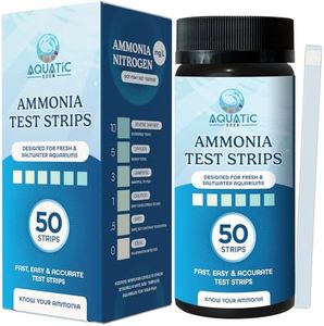Aquarium Ammonia Test Strips (50 Pack) – Fast & Accurate Ammonia Testing for Freshwater & Saltwater Fish Tanks – Easy-to-Use Test Kit to Detect Harmful Ammonia Levels & Keep Your Fish Healthy