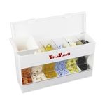 GMS VitaVault Vitamin & Pill Organizer - Medicine Cabinet Organizer with 6 Separate Large Compartments - Store up to 60 Days Worth of 6 Different Vitamins - Fits All Size Vitamin Supplements - 1 pc