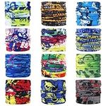 12PCS Outdoor Multifunctional Sports Magic Seamless Scarf, Magic Head Scarf, Elastic Headband Bandana, Uv Resistance Sport Headwear for Riding Motorcycling Hiking Fishing Yoga