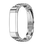 AISPORTS Compatible with Fitbit Alta Strap for Women Men, Fitbit Alta Strap Stainless Steel Metal Bracelet Solid Adjustable Sport Wristband Replacement Strap for Fitbit Alta/Alta HR Fitness Tracker