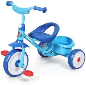 CHEERWAY Kids Tricycle for 3-5 Years, Toddler Trike, Outdoor and Indoor Riding Toy, Low-Height Seat Design, EVA Wheels, Children Trike with Safety Cloth Sleeve, Boys' and Girls' Gift (Blue)