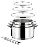 Eclipse Set of 3 Saucepans, 3 Lids and 1 Handle