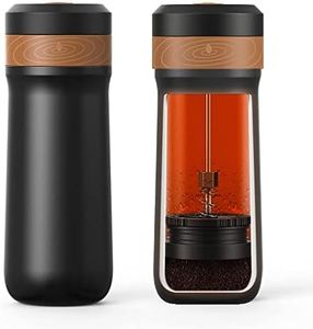 Encoola Portable French Press Travel Coffee Maker 14oz/400g Mini French Press Mug Insulated Filter Coffee Cup Double-Layer Insulated Four-Layer Filter Mesh
