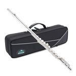 EASTROCK Closed Hole Flutes C 16 Key for Beginner, Student -Nickel Flute with Case Stand and Cleaning kit