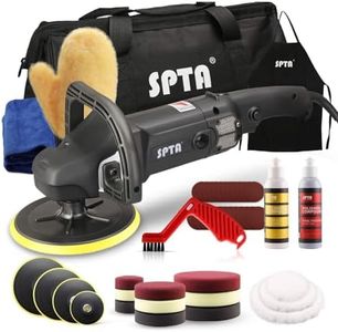 Electric Car Polisher, SPTA 7 Inch 180mm Rotary Polisher Car Polisher Electric Polisher RO Polisher & Polishing Pads Set for Auto Buffing and Polishing