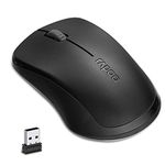 RAPOO 1680 Quiet Wireless Mouse - 2.4G Wireless Computer Mouse Silent Mouse Portable USB Receiver, Long Battery Life, Suitable for Desktop Computers Laptops, All-Day Comfort - Black