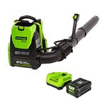 Greenworks PRO 80V 145 MPH - 580 CFM Cordless Backpack Blower, 2.5 AH Battery Included BPB80L2510