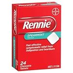 Rennie Indigestion and Heartburn Relief Spearmint 24 Chewable Tablets