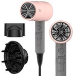 AINA Hair Dryer with Diffuser, Blow Dryer for Women | Advanced Ionic Technology, Ceramic Coating | Cold Shot Features Turbo Heat for Fast Drying and Shine 110V (Misty Blush)