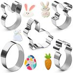 TRIXES Easter 5PCS Cookie Cutter Baking Set – Mould Easter Themed Biscuits, Dough, Cake, Fondant, Gingerbread, Pastry and More – Animal and Easter Cutters – Egg, Rabbit, Carrot and Bunny Shapes