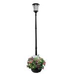 EdenBranch 312001, Sun-Ray Abigail Solar LED Lamp Post and Planter, Batteries Included, Black