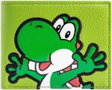 Mario Yoshi Dinosaure à Texture Patch Portefeuille Bi-Fold Poche à Monnaie & Porte-Cartes, Vert