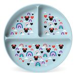 Simple Modern Disney Silicone Plate for Baby and Toddler | Divided and Microwave Safe Plates for Kids | Parker Collection | Minnie Mouse Rainbows