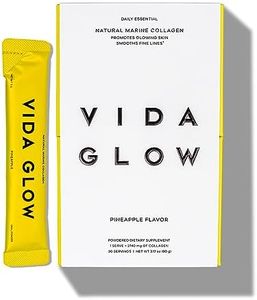 Vida Glow - Natural Hydrolyzed Marine Collagen Sachets | Pineapple | Promotes Glowing Skin + Smoothes Fine Lines (Pineapple, 30 Sachets)