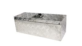 Inspirer Studio Silver Aluminum Heavy Duty Pick Up ATV Trailer Bed Tool Box with Lock (25" 1/5 X 9" X 9")