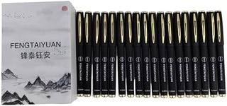 Fengtaiyuan 038P18SS, Gel Ink Roller Ball Pens, Black Ink, Ultra Fine 0.38mm, Writting Pens, Smooth, 18 Count (Black038P18SS)