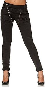 Elara Jeans para Mujer Boyfriend Baggy Botones Chunkyrayan Negro C613K-15/F15 Black 38/M