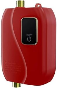 Tankless Water Heater Electric, Instant Hot Water Heater Under Sink, On Demand Mini Water Heater for RV Kitchen Bathroom, Mini RV On Demand(Red)