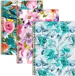 8.5x11" Fashion Spiral Notebook, 3-Pack, 120 Pages, College Ruled (Floral)