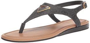 GUESS Women's Unali Sandal, Black 001, 4 UK