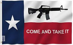 ANLEY |Fly Breeze| 3x5 Foot Come And Take It Texas Flag - Vivid Color and UV Fade Resistant - Canvas Header and Double Stitched - M4 Carbine Flags Polyester with Brass Grommets 3 X 5 Ft