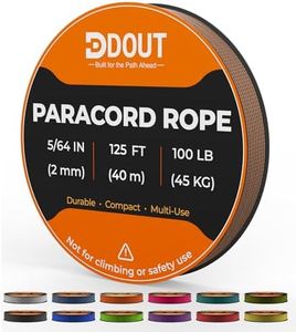 DDOUT 2mm Paracord 100lb, Thin Micro Paracord Rope, Tan 125FT Nylon Cord for Crafting, DIY Projects, Fishing, Camping & Outdoor
