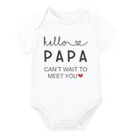 Lillypupp Hello Papa Pregnancy Announcement Valentines Gift To Husband | Baby Coming Soon Reveal Romper Bodysuit | Valentine'S Surprise For Father To Be.