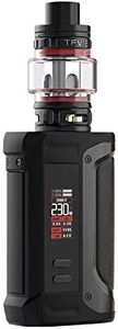 S-m.Ok Arcfox Kit (Bright Black) 230W TC, E Cig Vape Kit equipado con atomizador de cápsula de cartucho TFV18 de 7.5ML, alimentado por baterías 18650 externas duales, vaporizador E, sin nicotina